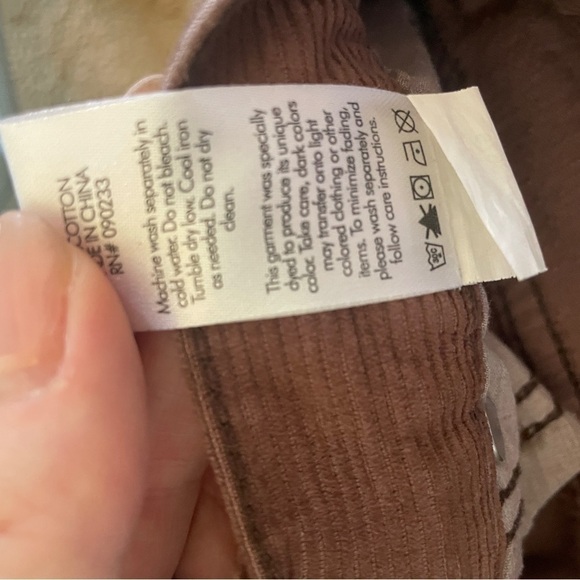 Women's 24 Brown Corduroy High Rise Bootcut Button Y2K - Picture 8 of 8